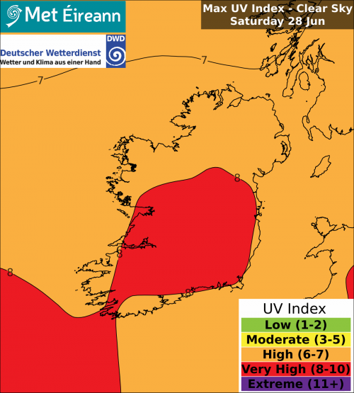 Max UV Index - Clear Sky - Saturday, 28 Jun 2025 Max UV Index - Clear Sky - Saturday, 28 Jun 2025