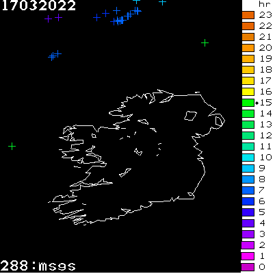 Lightning Report for Ireland on Thursday 17 March 2022