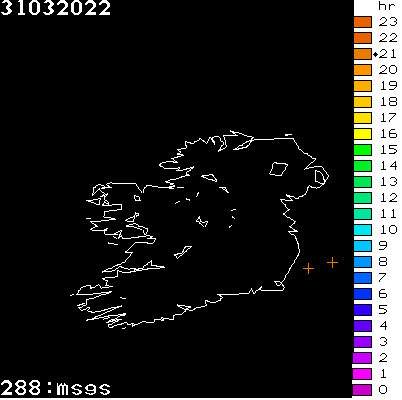 Lightning Report for Ireland on Thursday 31 March 2022