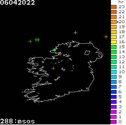 Lightning Report for Ireland on Wednesday 06 April 2022