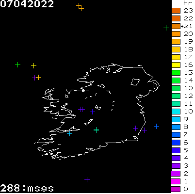 Lightning Report for Ireland on Thursday 07 April 2022