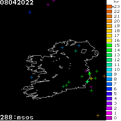 Lightning Report for Ireland on Friday 08 April 2022