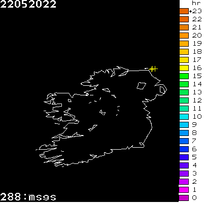 Lightning Report for Ireland on Sunday 22 May 2022