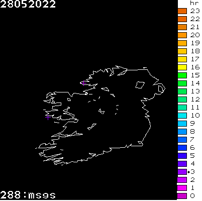 Lightning Report for Ireland on Saturday 28 May 2022