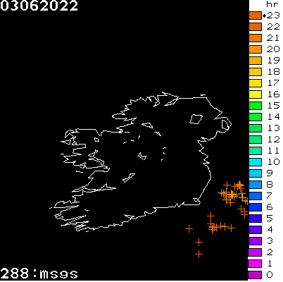 Lightning Report for Ireland on Friday 03 June 2022