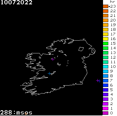 Lightning Report for Ireland on Sunday 10 July 2022