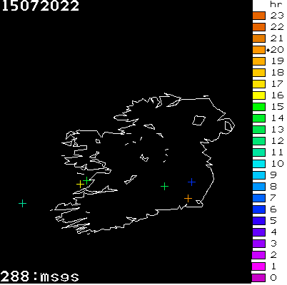 Lightning Report for Ireland on Friday 15 July 2022