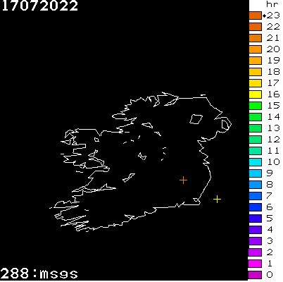 Lightning Report for Ireland on Sunday 17 July 2022