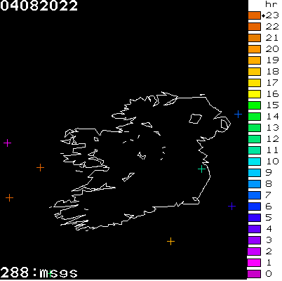 Lightning Report for Ireland on Thursday 04 August 2022