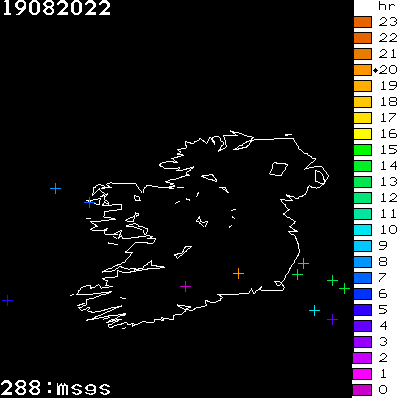 Lightning Report for Ireland on Friday 19 August 2022