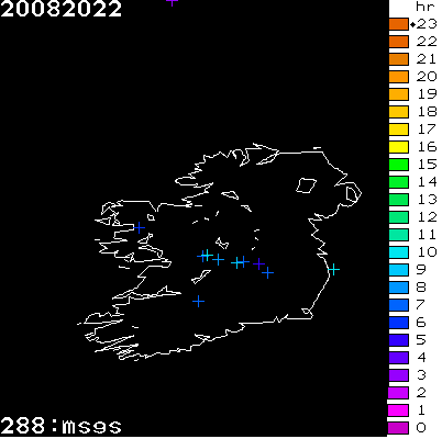 Lightning Report for Ireland on Saturday 20 August 2022