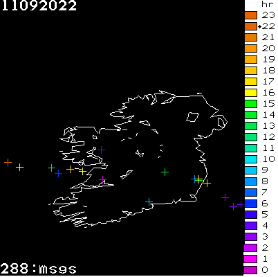 Lightning Report for Ireland on Sunday 11 September 2022