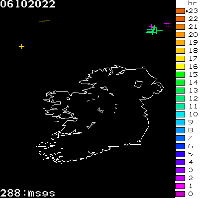 Lightning Report for Ireland on Thursday 06 October 2022