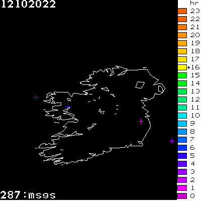 Lightning Report for Ireland on Wednesday 12 October 2022