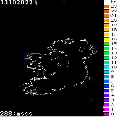 Lightning Report for Ireland on Thursday 13 October 2022