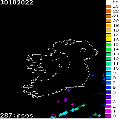 Lightning Report for Ireland on Sunday 30 October 2022