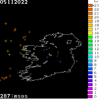 Lightning Report for Ireland on Saturday 05 November 2022