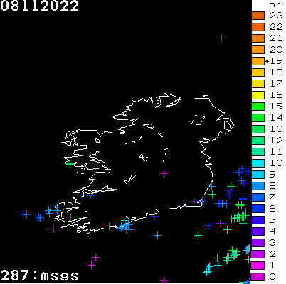 Lightning Report for Ireland on Tuesday 08 November 2022