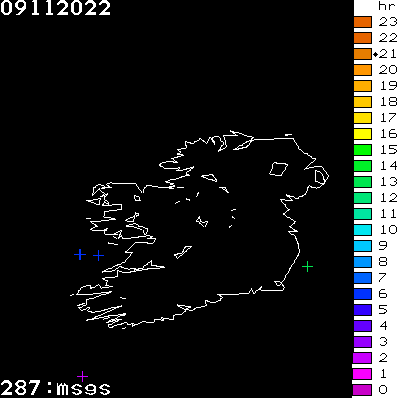 Lightning Report for Ireland on Wednesday 09 November 2022