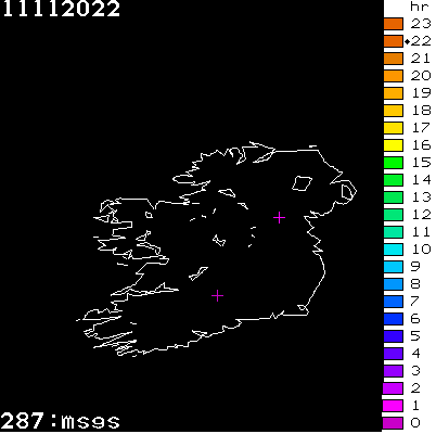 Lightning Report for Ireland on Friday 11 November 2022