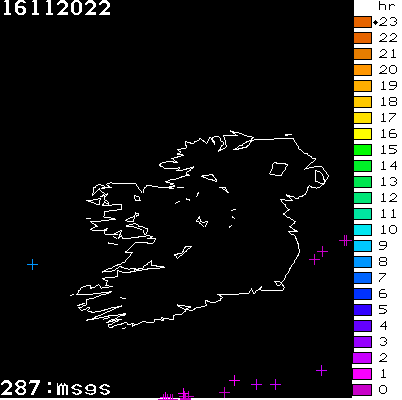 Lightning Report for Ireland on Wednesday 16 November 2022