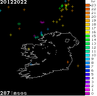 Lightning Report for Ireland on Tuesday 20 December 2022