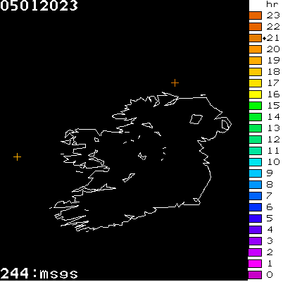 Lightning Report for Ireland on Thursday 05 January 2023