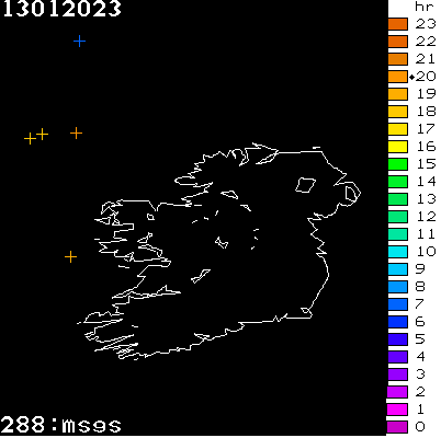 Lightning Report for Ireland on Friday 13 January 2023