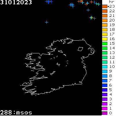 Lightning Report for Ireland on Tuesday 31 January 2023