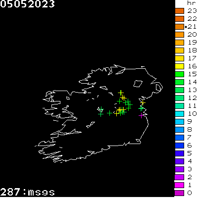 Lightning Report for Ireland on Friday 05 May 2023