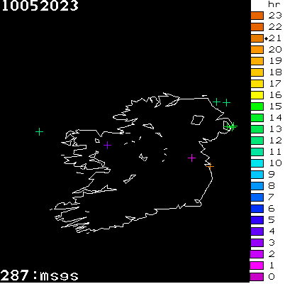 Lightning Report for Ireland on Wednesday 10 May 2023