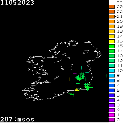 Lightning Report for Ireland on Thursday 11 May 2023