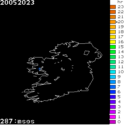 Lightning Report for Ireland on Saturday 20 May 2023