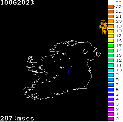 Lightning Report for Ireland on Saturday 10 June 2023