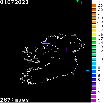 Lightning Report for Ireland on Saturday 01 July 2023