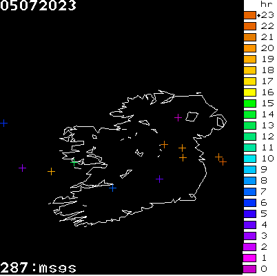 Lightning Report for Ireland on Wednesday 05 July 2023