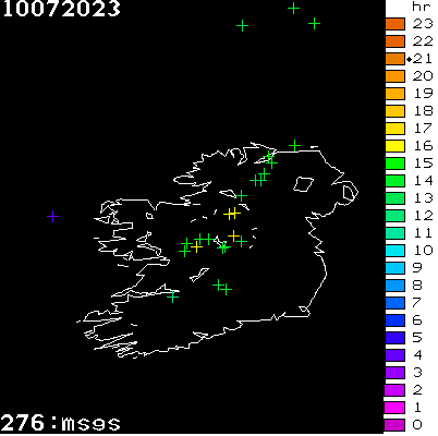 Lightning Report for Ireland on Monday 10 July 2023