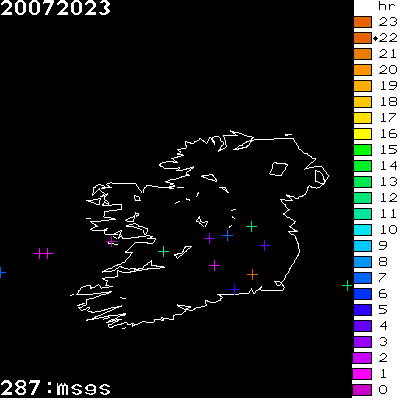 Lightning Report for Ireland on Thursday 20 July 2023