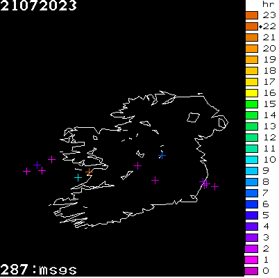 Lightning Report for Ireland on Friday 21 July 2023