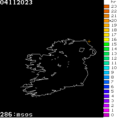 Lightning Report for Ireland on Saturday 04 November 2023