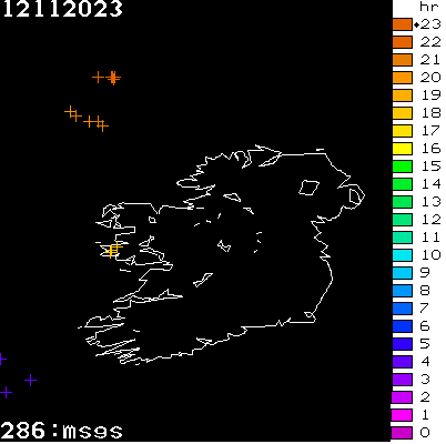 Lightning Report for Ireland on Sunday 12 November 2023