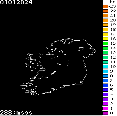 Lightning Report for Ireland on Monday 01 January 2024