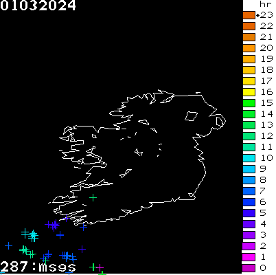 Lightning Report for Ireland on Friday 01 March 2024
