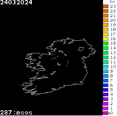 Lightning Report for Ireland on Sunday 24 March 2024