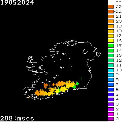 Lightning Report for Ireland on Sunday 19 May 2024