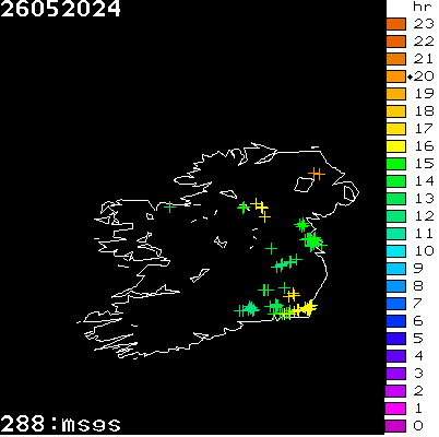 Lightning Report for Ireland on Sunday 26 May 2024