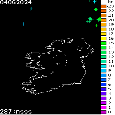 Lightning Report for Ireland on Tuesday 04 June 2024