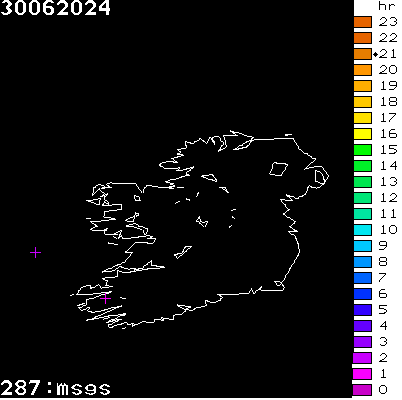 Lightning Report for Ireland on Sunday 30 June 2024