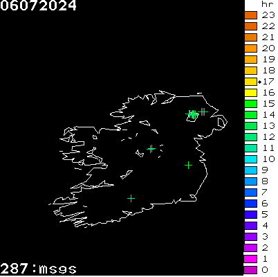 Lightning Report for Ireland on Saturday 06 July 2024